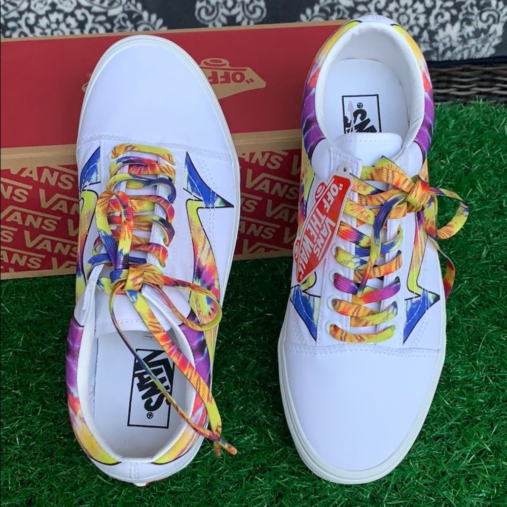 VANS OLD SKOOL WARP TRUE WHITE/TIE DYE WMNS - Picture 4 of 16